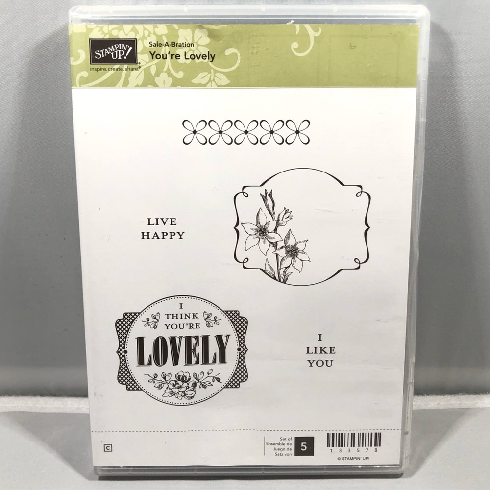 Stampin’ Up! YOU’RE LOVELY Stamps Set (5 stamps)  Item 133578